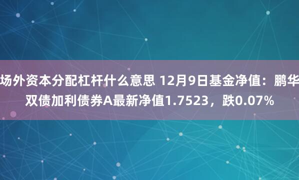 场外资本分配杠杆什么意思 12月9日基金净值：鹏华双债加利债券A最新净值1.7523，跌0.07%