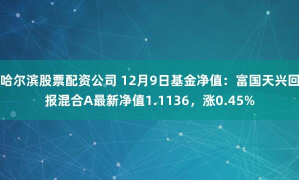 哈尔滨股票配资公司 12月9日基金净值：富国天兴回报混合A最新净值1.1136，涨0.45%