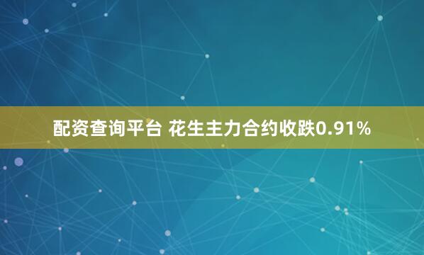 配资查询平台 花生主力合约收跌0.91%